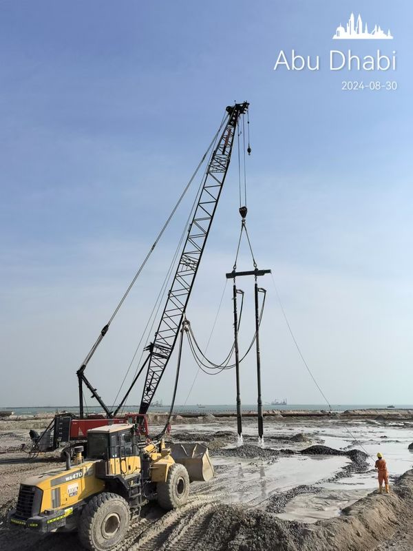 China manufacturer 214kN centrifugal force Vibroflotation Device mounted to drilling rig sharing power system